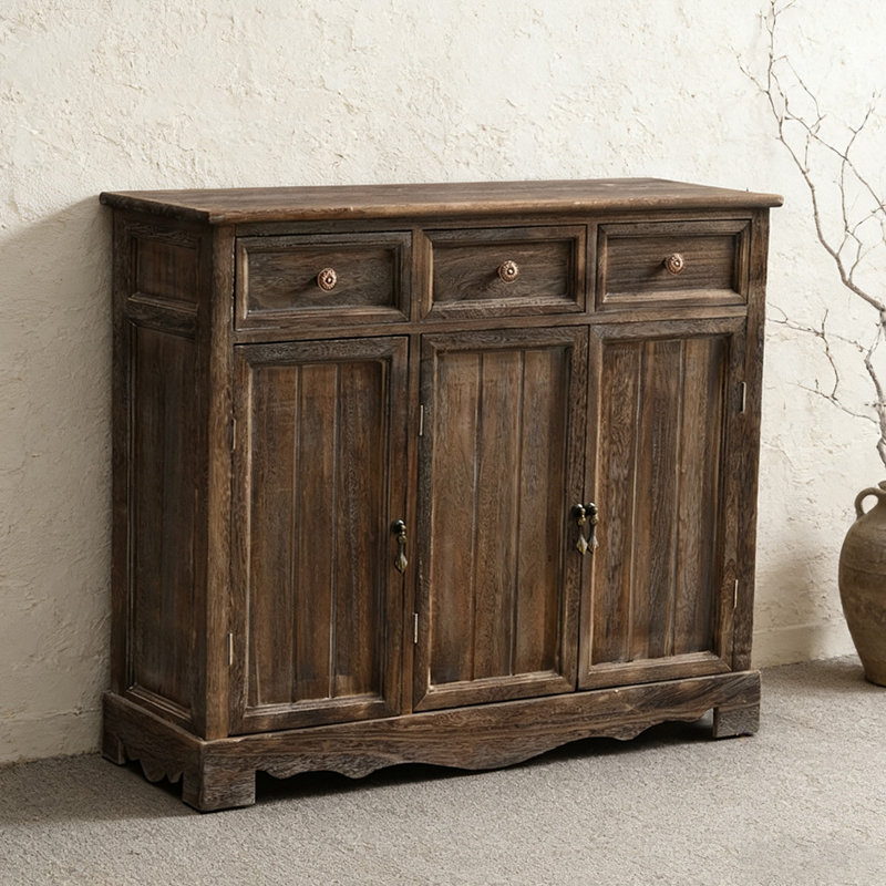 Brown Solid Wood Shoe Storage Bench, Brown