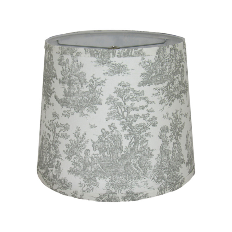 Abat-jour gris Toile, H 9 po x l 10 po x P 10 po
