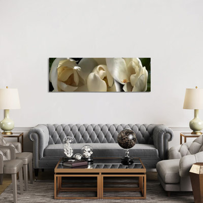 Magnolia Flowers #5 1 Piece Wrapped Canvas Panoramic Wall Art