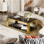 Table basse moderne rectangulaire noire, miroir-945901126