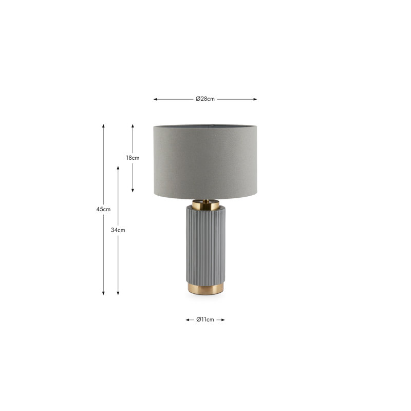 Ionic Ceramic Table Lamp, Grey