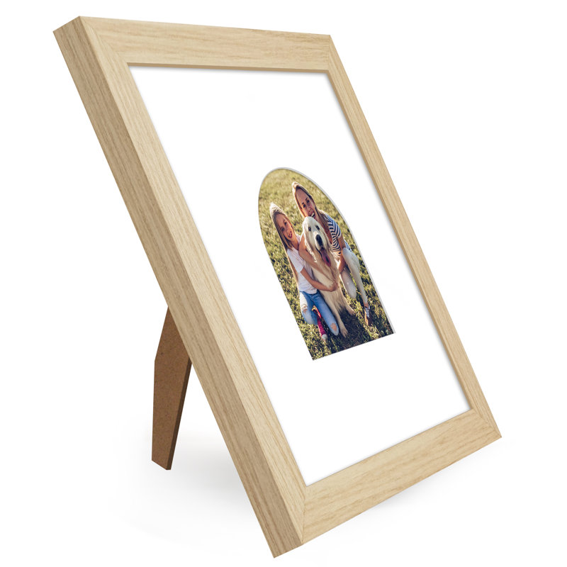 Cadre photo avec tapis en forme d'arche - Idéal pour toute pièce, salon, dortoir, Natural Oak, 8 po x 8 po