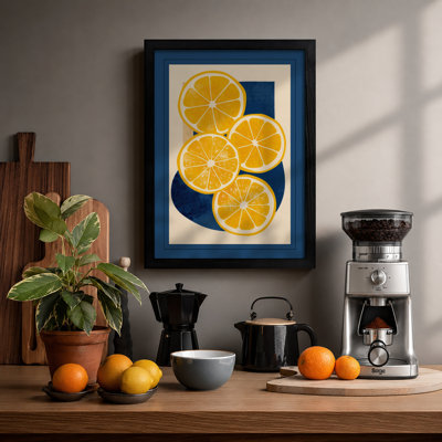 Sliced Oranges Geometric - Framed Print