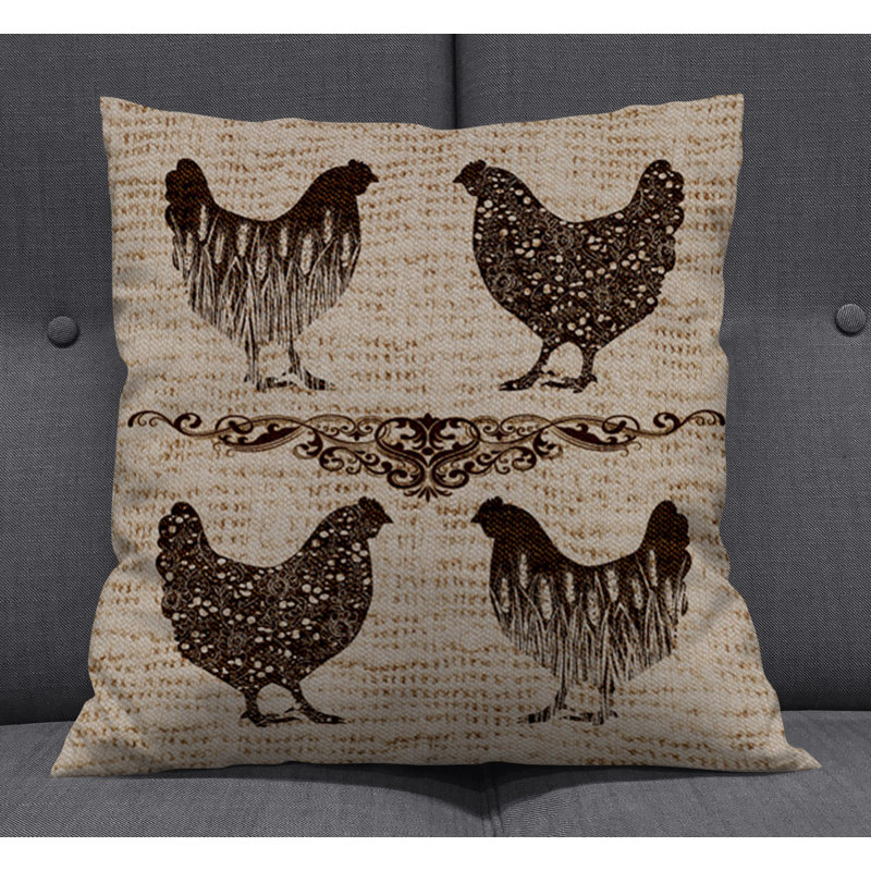 Throw Pillow With Insert, Brown 5, 18"H x 18"W