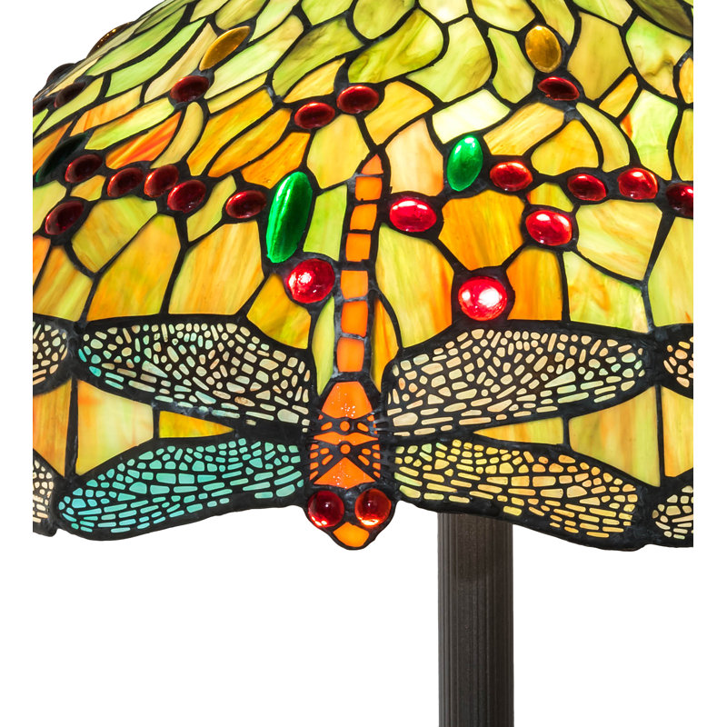 62" High Tiffany Hanginghead Dragonfly Floor Lamp