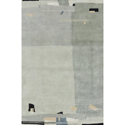 Orphee Wool Area Rug in Gray/Beige/Ivory