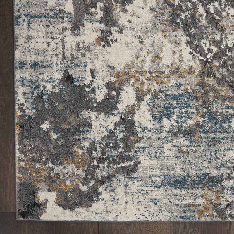 Tapis contemporain gris contemporain, Rectangle 9 pi x 12 pi