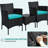 2-Person Rattan Furniture Set with Tempered-glass Top Table and 2 Cushioned Chairs-667647947-667647942
