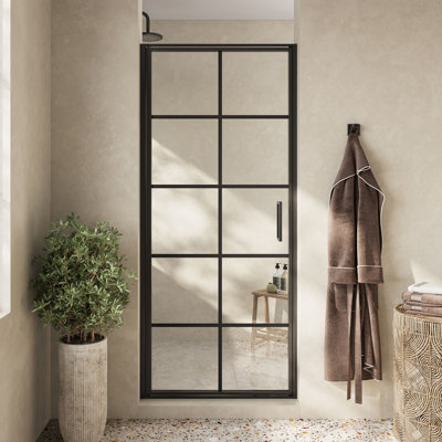  Axio Gridient 30,25 - porte de douche à cadre pivotant encadré de verre trempé transparent