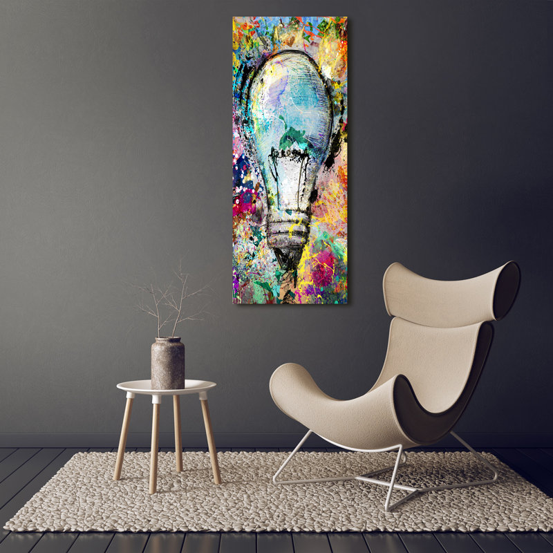 Colourful Light Bulb - Wrapped Canvas Print