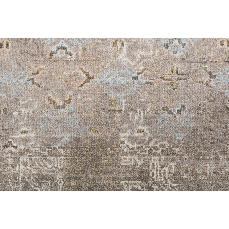 Handmade Cotton and Silk Abstract Area Rug