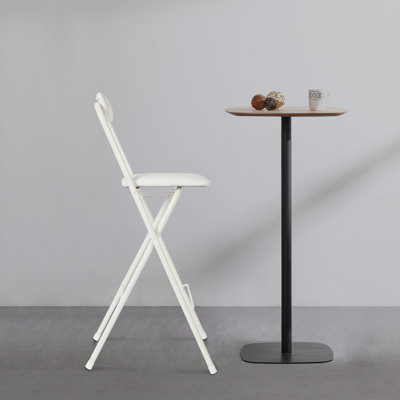 Portable Folding Bar Stool With Backrest Tall Bar Stools (1 Pcs, 27.56Inch)
