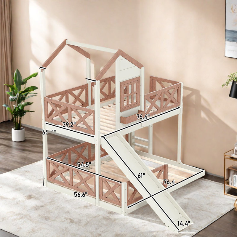 Lits peu encombrants avec rangement, lit de ferme double en bois pour la maison