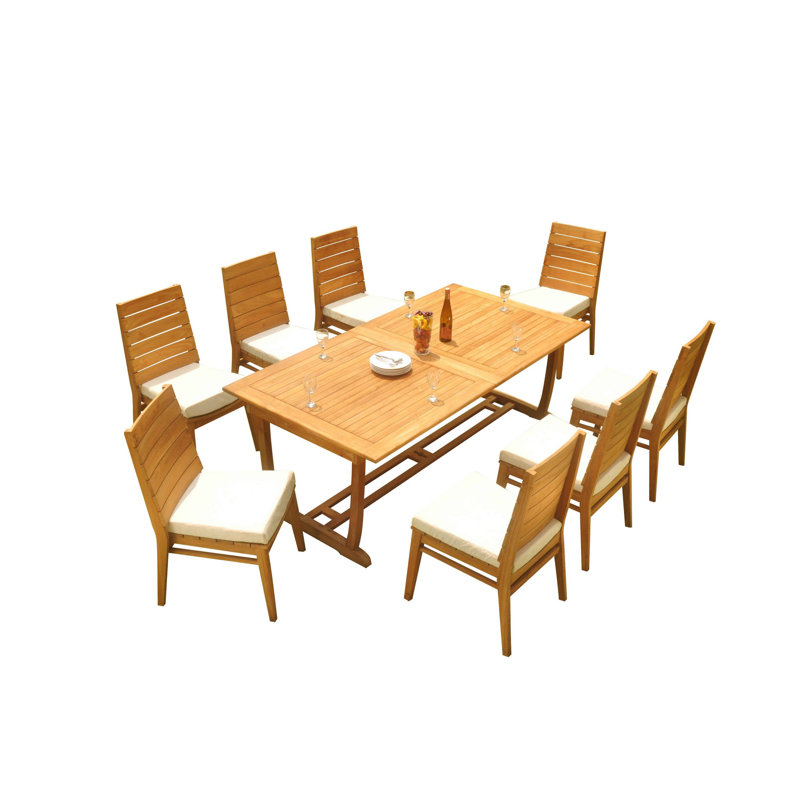 Outdoor 9 - Piece Teak Dining Set