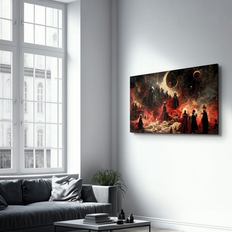 Peinture murale élégante en verre trempé 18,1 po x 28,3 po | 100% verre trempé, épaisseur: 0,16 pouce | Imprimé UV pour des couleurs éclatantes et une durabilité | Parfait pour la décoration intérieure et l'esthétique moderne