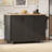 Fluted Kitchen Island with Drop Leaf-1690713890