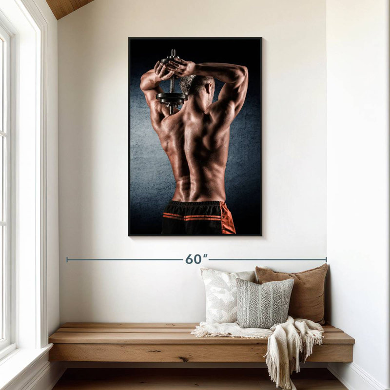 Exercice triceps, 31 po x 46 po, Cadre flottant noir