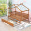 Lit simple en bois avec lit gigogne simple-1136507095