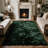 Stylish Fluffy Dark Green Plush Rug-1738868181