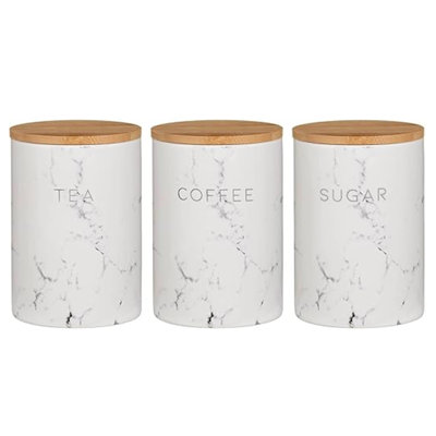 Glass Coffee, Tea, & Sugar Jar Sets Jar Canister - Set of 3