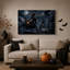 Femme gothique avec lanterne et corbeau au clair de lune, tableau sur toile pour l'Halloween-678192403