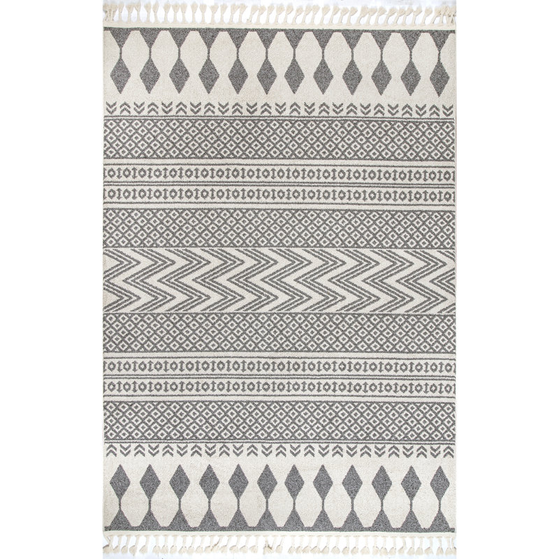 Tapis beige/gris Wasilewski, Rectangle 4 pi x 6 pi