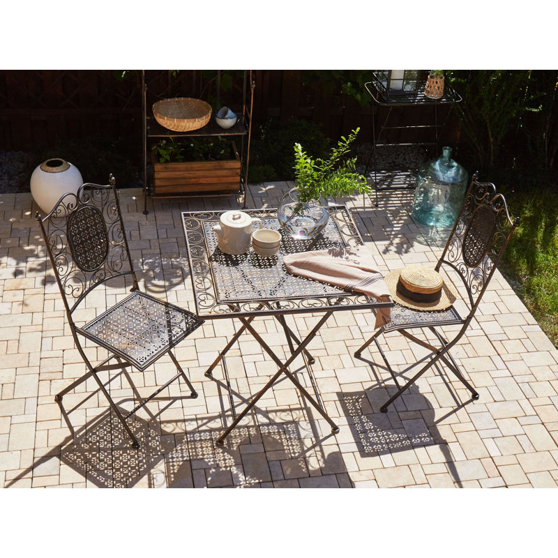 Delphos 2 - Person Patio Dining Set with Square Table , Cushions Included