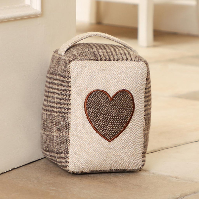 Brookes Heart Fabric Floor Door Stop