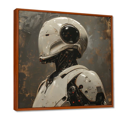 White Grey Metal Majesty Robot II - Robots Wall Art Living Room