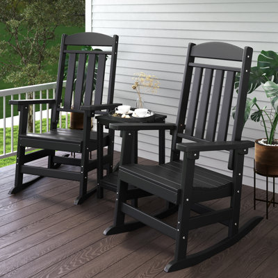 Ensemble de chaises berçantes 3 pièces avec table basse