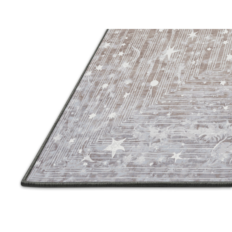 Tapis gris soyeux et moelleux, Rectangle de 5 pi x 8 pi