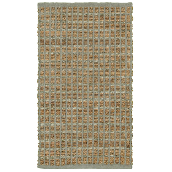 Highland Dunes Channelle Geometric Handmade Jute Grey Area Rug ...