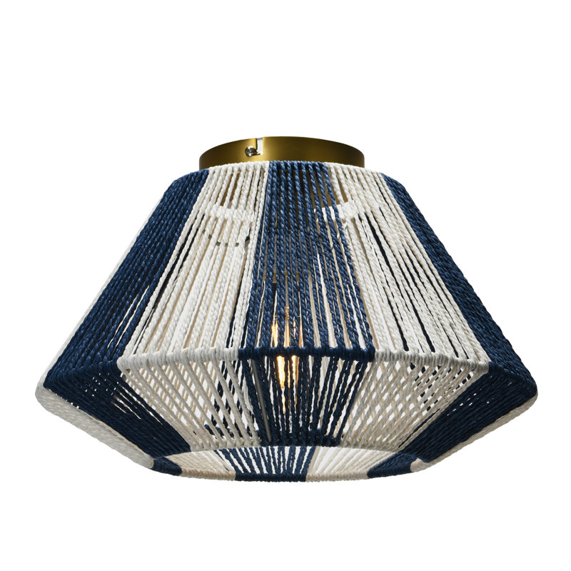 Bartho 1-Light 13.8'' Flush Mount, Blue/White