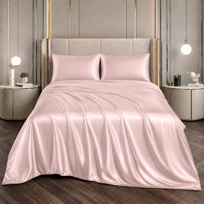 Ensemble de draps en satin de qualité supérieure (4 pièces)