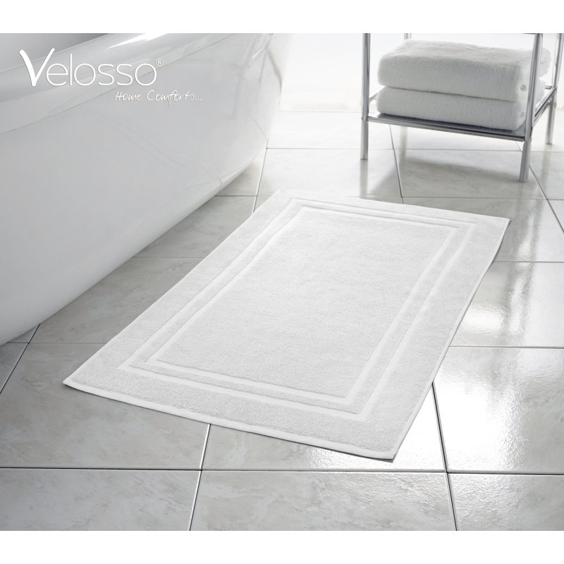 Alysun Cotton Hotel Bath Mat, White