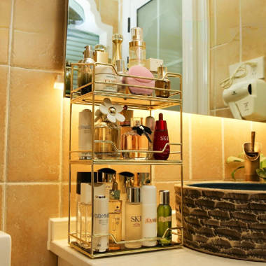 Bathroom Organizer Shelf With Wheel Home Kithen Acryl Storage Shelves  Makeup Skincare Shampoo Holder Desktop Rack New Design