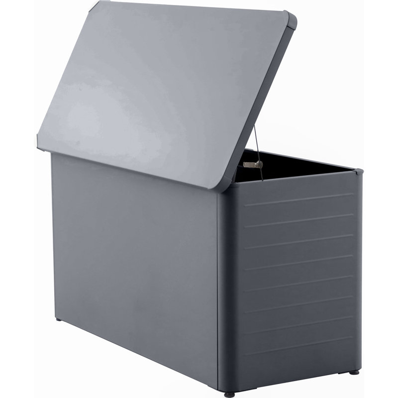Chalandra Galvanised Steel Lockable Deck Box with Wheels, Grey