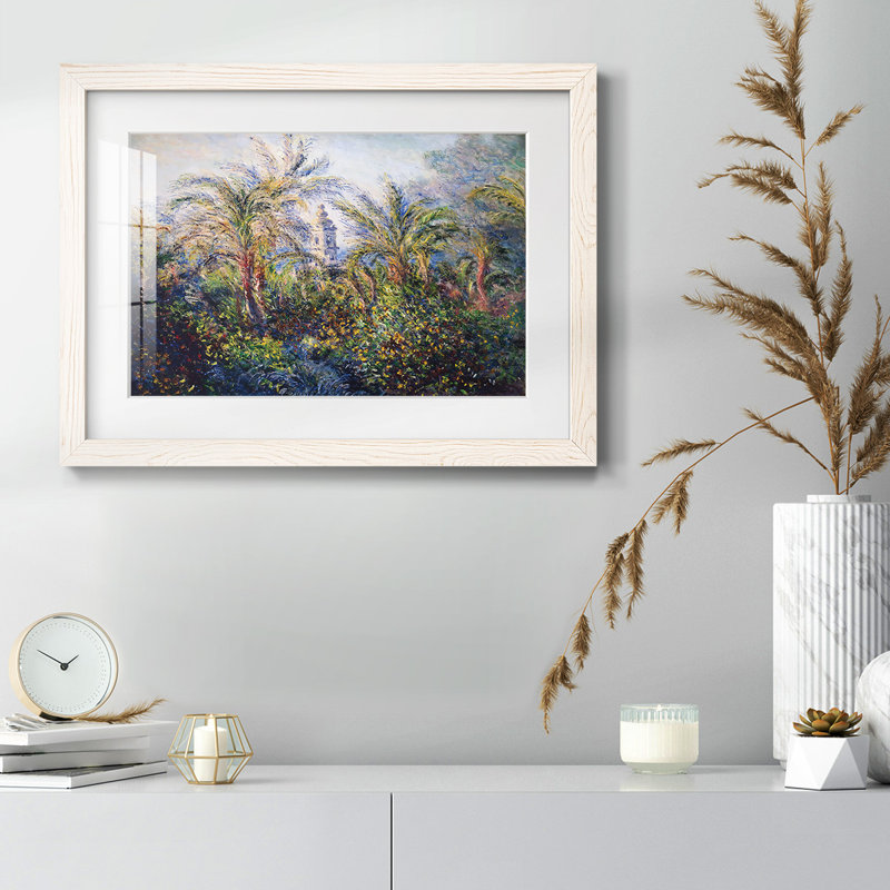 Jardin à Bordviera, effet du matin, 1884 - Reproduction encadrée rustique avec tableau mat, Blanc, H 22 po x l 32 po