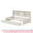 Twin Size Daybed with Built-In USB, 2 Storage Drawers & Side Bookshelves, Creamy White Platform Bed for Kids & Teens-117497141