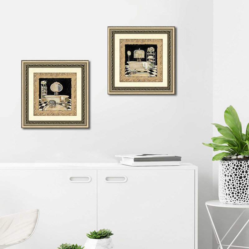 Maison Bath' Print Under Glass