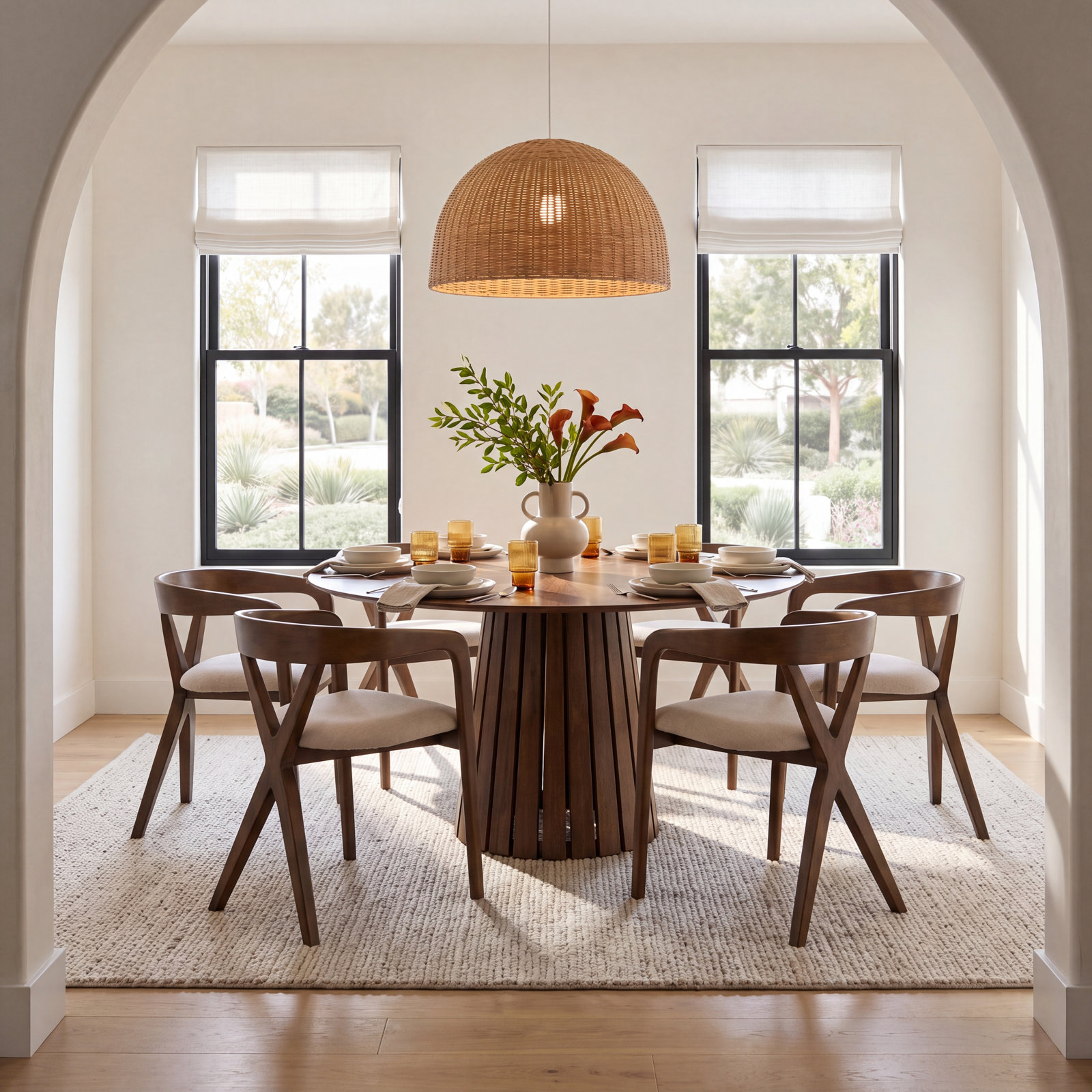 Greco 7 - Piece Dining Set, Walnut / Light Brown