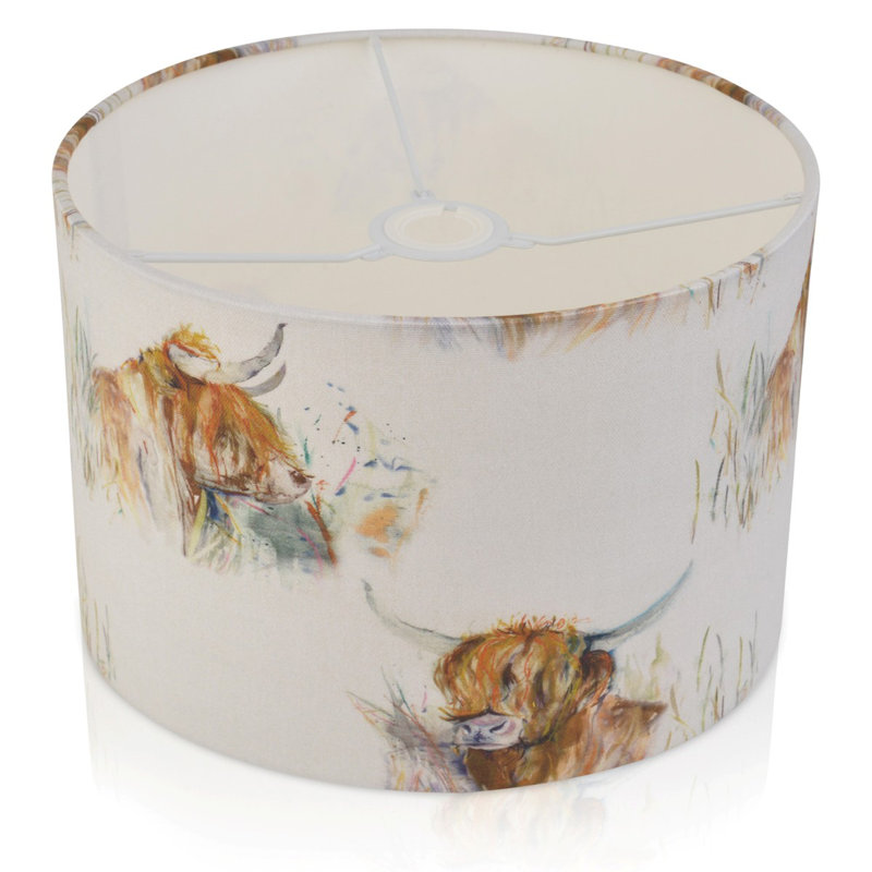 Sheena Cotton Drum Lamp Shade ( Screw On ) in Cream, 17.5cm H x 20cm W x 20cm D