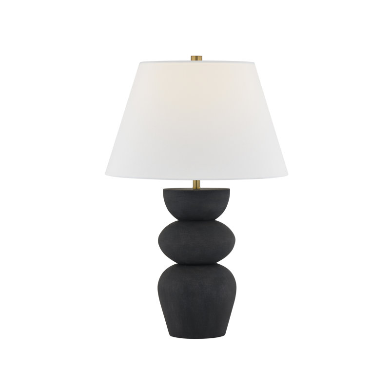 Lampe de table 24 "avec abat-jour en tissu Orlah, noir (ensemble de 2)