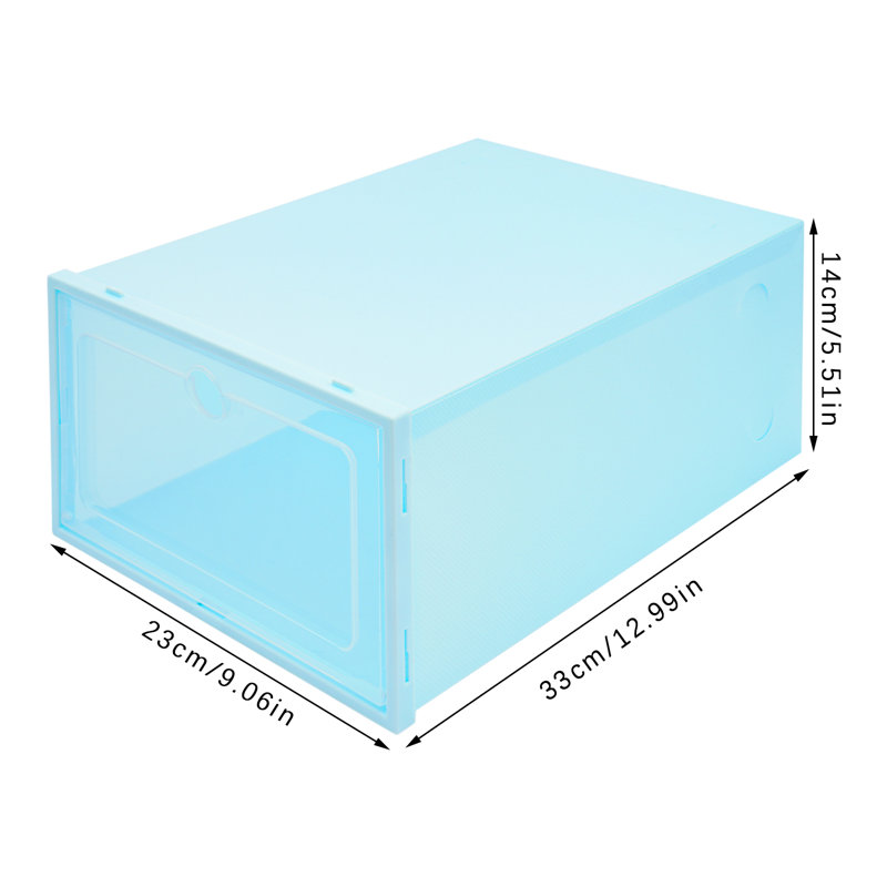 24 Pair Stackable Shoe Storage Box (Set of 24), Blue