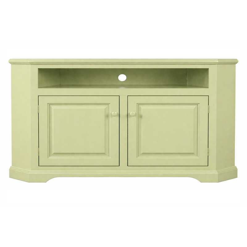 Inouye Unfinished Corner TV Stand for TVs up to 65", Green