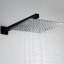Douche murale - noir mat, pomme de pluie 10 po, main avec boyau de 59 po, débit réglable, finition laiton noir pour salle de bain, installation facile, débit d'eau, valve à disque en céramique, utilisation résidentielle