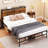 Bed Frame With Vintage Wood Headboard & Footboard-1801341650
