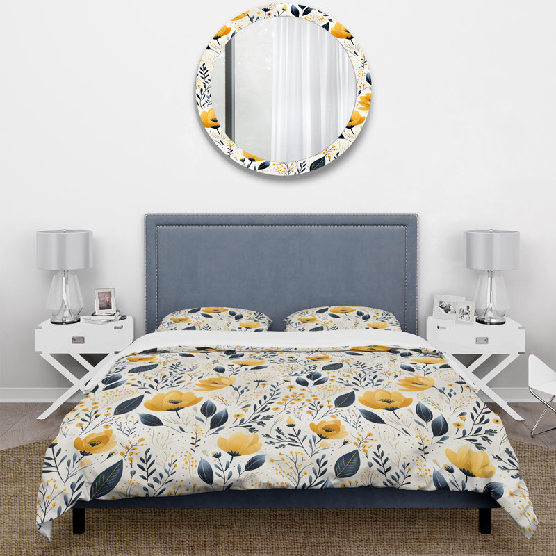 Ensemble de housse de couette Yellow Bohemian Bliss, Housse de couette pour très grand lit et 2 très