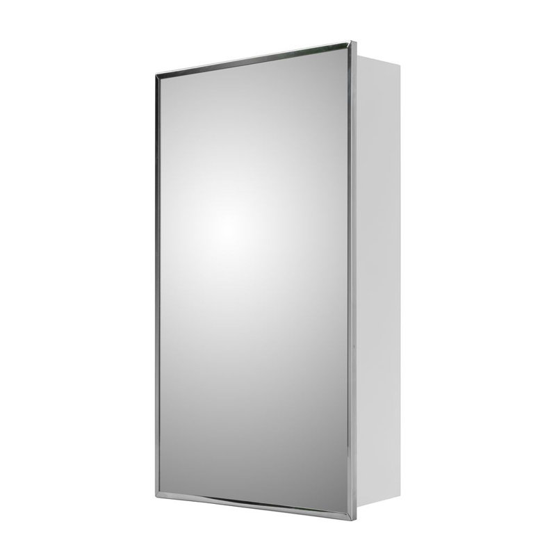Scottville Residential Medicine Cabinet, Surface Mounted, Stainless Steel Framed, 30" H x 16" W x 4.25" D