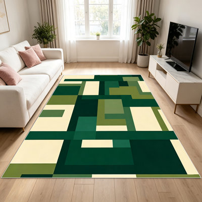 Tapis à motifs géométriques de 1 pièce pour le salon, doux et confortables, convenant à toutes les saisons, faciles à entretenir, tapis de sol intérieur lavable à la machine, sous la ferme pour table, salle à manger, bureau, patio, balcon, décoration intérieure.